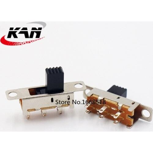 50pcs SS-22J04(2P2T) Toggle switch 6-pin, 2-speed vertical sliding without fixed feet, pin micro-movement