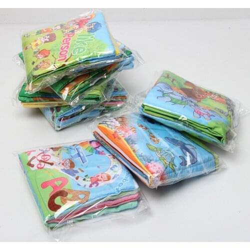 6PCS Baby Book Soft Rattle Mobile Toys For Children 0-12 Months Stoller Toy Early Learning Coloring Book Squeeze Sound Bebe book