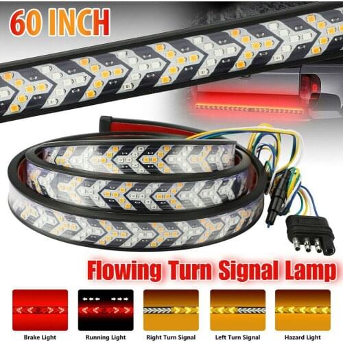 60 Inch Truck Tailgate Led Strip Light Bar Triple Row 4-function Brake Turn Signal Tail Light Strip For Jeep Pickup Suv Dodge