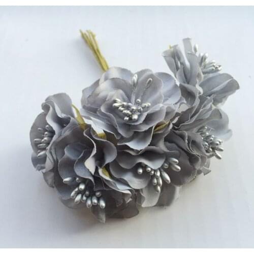 60pcs 4cm Autumn Color Artificial Silk Chrysanthemum Wedding Rose Flower Bouquets Scrapbooking Garland Hair Accessories