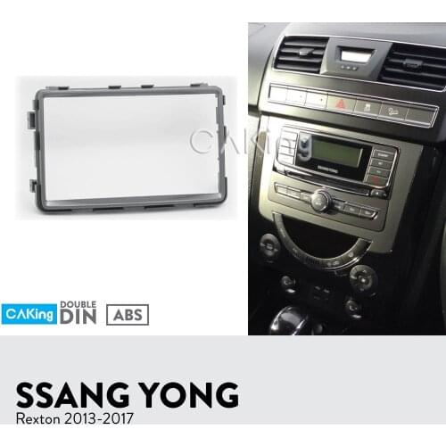 Double Din Car Fascia Radio Panel for SSANGYONG Rexton 2013-2017 Dash Kit Install Facia Plate Cover Conosle Bezel Adapter Trim