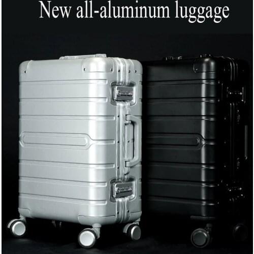 New Women Fashion All aluminum high quality durable Rolling Luggage bag Men Spinner brand business Trolley Suitcase Travel bag