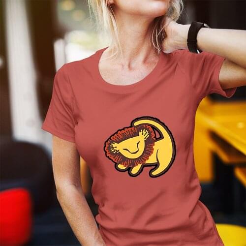 Disney The Lion King Series Cartoon Printing Women T-Shirts Fashion Dropship Summer New T Shirt Female Simba Cartoon Pattern Tee