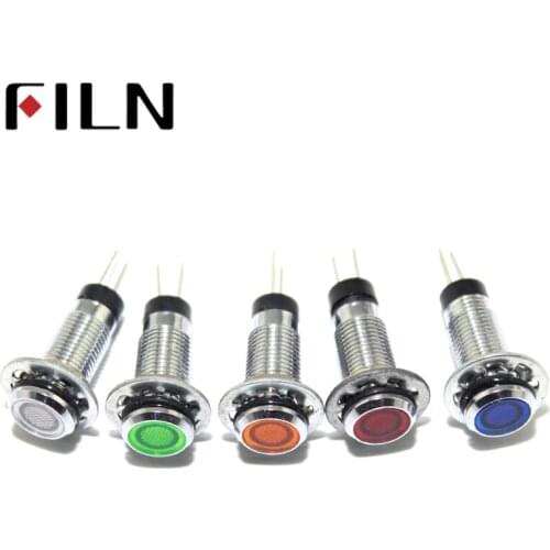 FILN FL1M-8FJ-3 8mm red yellow blue green white 24v 110v 24v 220v led metal pilot light signal lamp