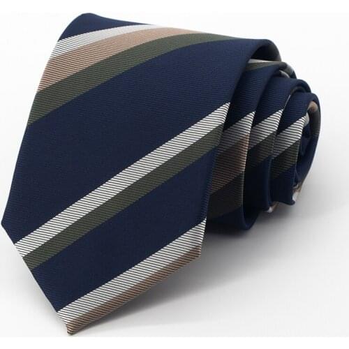 Brand New 8CM Blue Striped Tie for Men High Quality Business Formal Office Gentleman Necktie Fashion Cravate With Gift Box