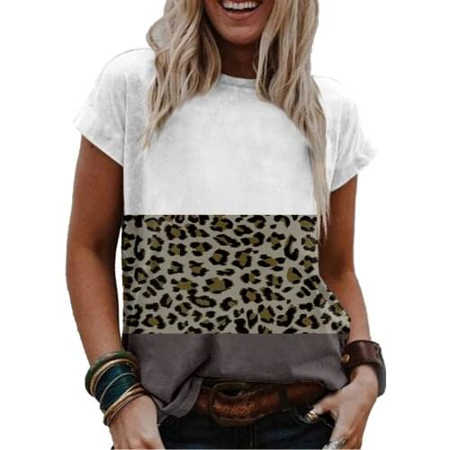 New Summer Women 3D T-shirt Leopard Print T Shirts Fashion Casual Short Sleeve Loose Tshirt Ladies Graphic Tee Size 100-6XL