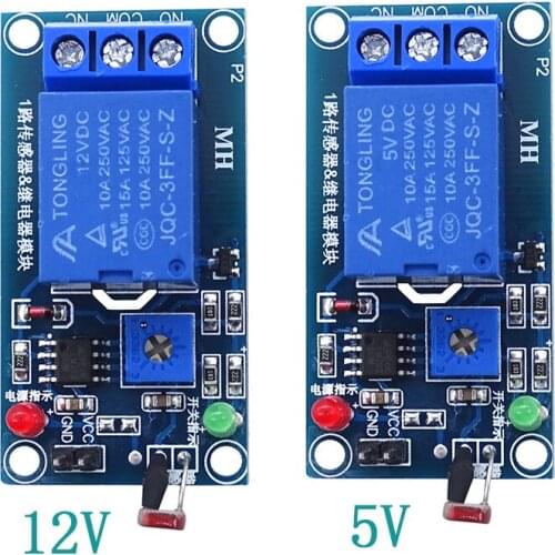 5V 12V Light Photoswitch Sensor Switch LDR Photoresistor Relay Module Light Detection Photosensitive Sensor Board For Arduino