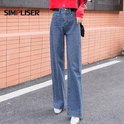 Cotton Jeans Women Denim Blue Long Jeans Trousers Plus Size Female 2021 Spring Autumn Loose Wide Leg Pants Slouchy Femme Jeans