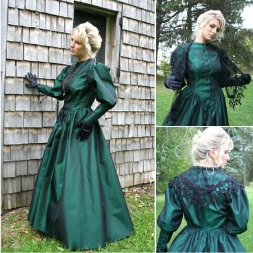 History!Customer-made Blue Victorian dress 1860s Civil war Dress Theater Costume Halloween dress Renaissance Dress V-497