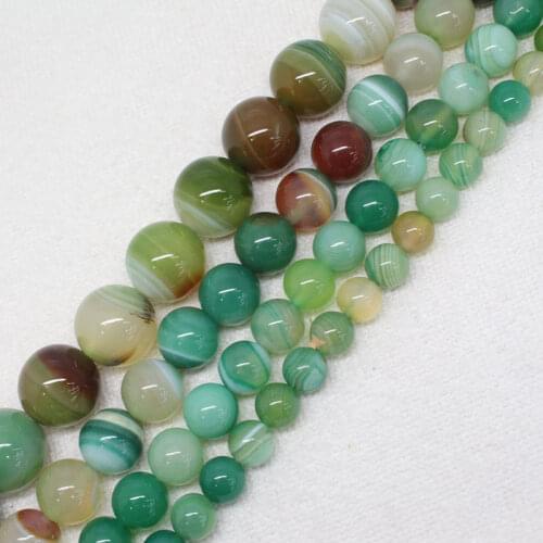 Mini.order is $7! 8-16mm Pea Green Multicolor Stripe banded Agates Onyx Round DIY Spacer Loose Beads 15"