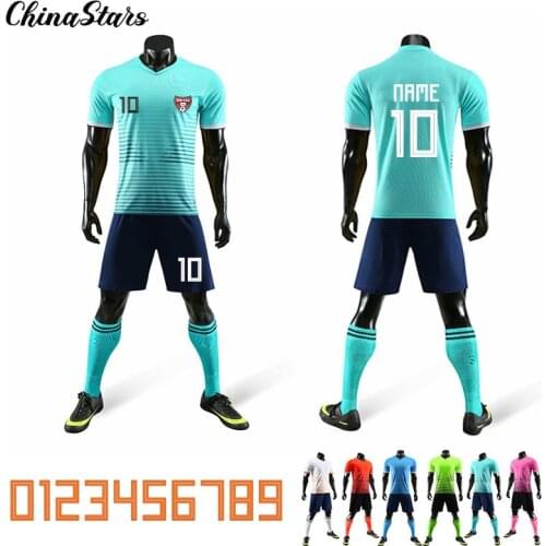 DIY Custom Jerseys Football Men & Kid Soccer training Set ,Child Football Team Jersey Shorts Clothes , Futebol uniform tracksuit
