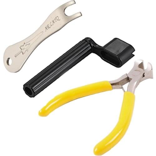 New 3Pcs Guitar Repair Maintenance Tool Guitar String Winder, Guitar Bridge Pins Puller Peg Remover, Guitar String Cutter Plier