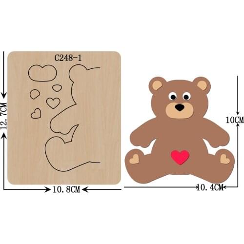 New Bear Wooden die Scrapbooking C-248-1 Cutting Dies Multiple sizes