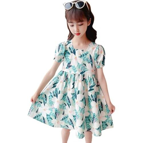 Dress Girl Floral Party Girl Dress Casual Style Children Dresses Summer Girl Costume 6 8 10 12 14