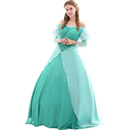 Mermaid Princess Dress Green Wedding Dress Costume Halloween Carnival Cosplay Costume