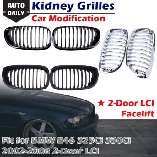 Kidney Grille Front Bumper Racing Grill Fit For E46 LCI Coupe 2002-2006 325Ci 330Ci 3Door ,Car Accessories Replacement Part