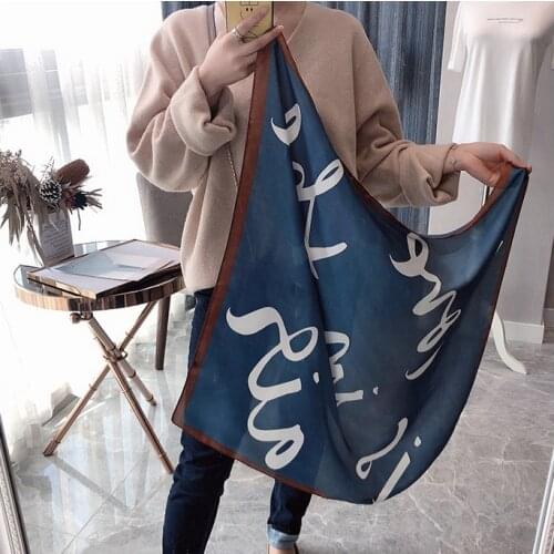 70X70CM Designer Spring summer square silk scarf for women elegant foulard Handkerchiefs vintage scarf hair bands neckerchief