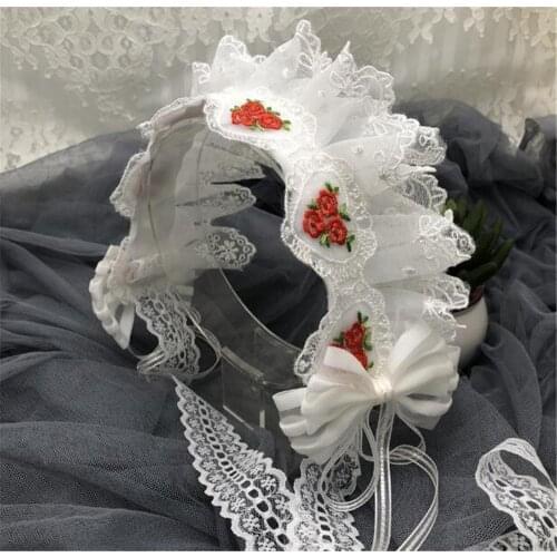 Wedding Hair Accessories lace Haedbands for Bride lolita White Lace Floral Elegant Bridal Hair Jewelry B773
