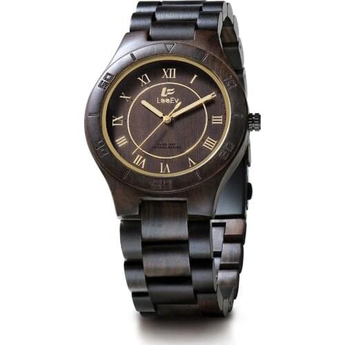 Light Luxury Fashion LeeEv Brand Wooden Quartz Wristwatches Luminous Hands Daily Decorative Men Husband Dress Quartz Wood Watch