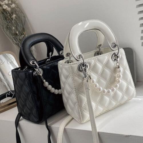 All-match portable small bag female 2021 new trendy shoulder bag summer pearl chain messenger bag