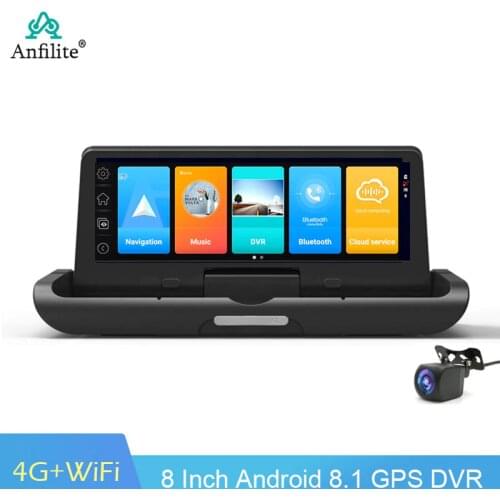 Anfilite 7 Inch 4G Car DVR Camera GPS TRACK FHD 1080P Android Dash Cam ADAS Navigation with Reverse camera parking monitor