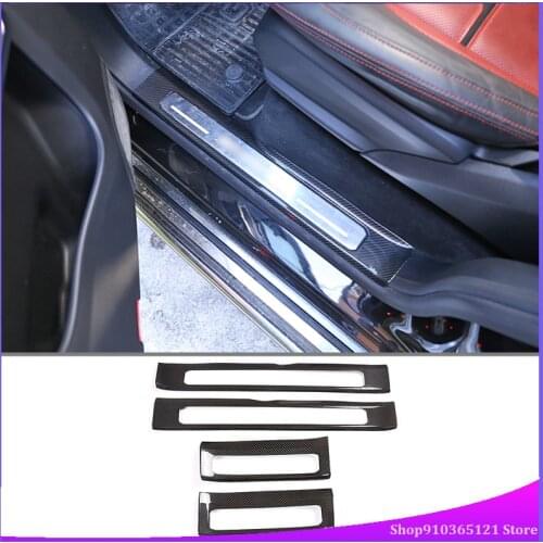 Real Carbon Fiber Car Inner Door Plate Threshold Strip Protect Sticker For Mercedes-Benz G Class W463 2019-2020 Auto Accessories