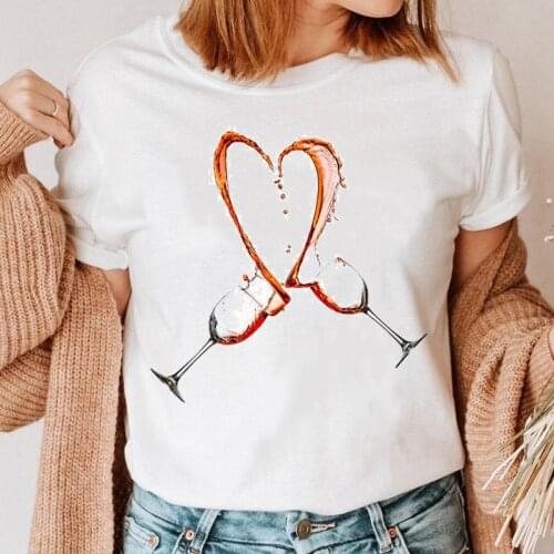 Women Love Casual Cute Print Graphic T-shirt Short Sleeve Tee Fashion T Shirt Female Cartoon Top Style Ladies Clothing