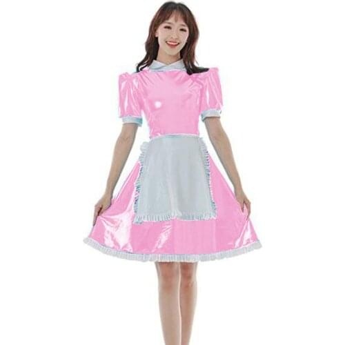 S-7XL Sexy Maid Costume Sweet Gothic Lolita Dress Anime Cosplay Maid Uniform Plus Size Halloween Sissy French Costumes For Women