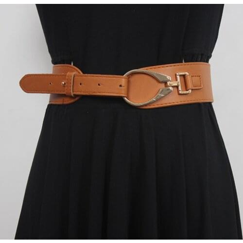 Womens runway fashion pu leather Cummerbunds female Dress coat Corsets Waistband Belts decoration wide belt R3542