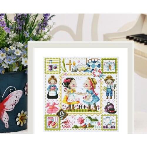 Gold Collection Counted Cross Stitch Kit Anne of Green Gables Little Girl and Boy Beauty SO