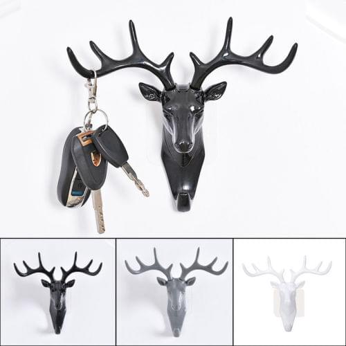 1xFashion Animal Deer Stags Head Hook Wall Hanger Rack Holder Plastic Home Decor