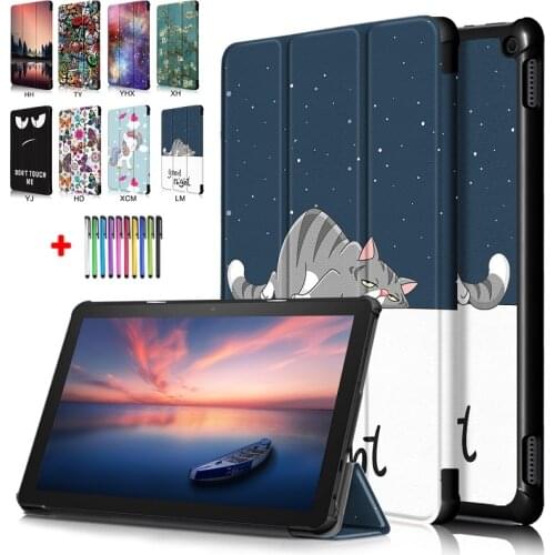 10.1 Inch Tablet Cover Case For Amazon Kindle Fire HD 10 2021 Protective Smart Case With Auto Sleep / Wake Function + Stylus Pen