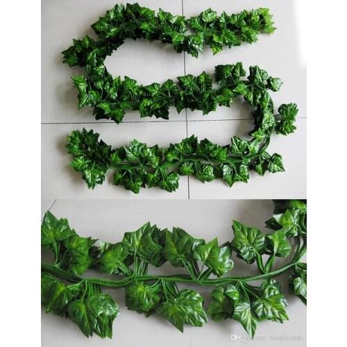2.1M long Wired Ivy Leaves Garland Silk Artificial Vine Greenery For Wedding Home Office Decoratiove Wreaths 2019 New