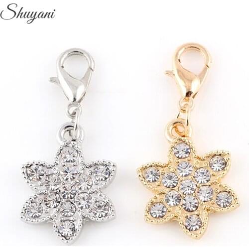 20pcs/lot Vintage Crystal Snowflake Charm Pendant Fit DIY Bracelet Jewelry Making Women Gift