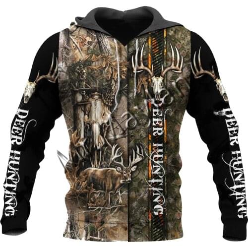 3D Print Fashion Animal Deer Hunting Colorful Men/women Tracksuit Casual Hip Hop / Hoodie / Sweatshirt / Zipper / Jacket / S-45