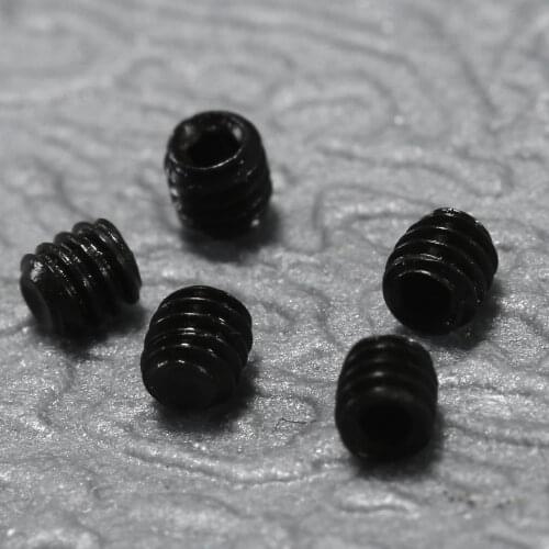 50Pcs M2(2mm) *2mm Black Carbon Steel Allen Hex Socket Cap Head Machine Grub Screws Nuts Headless Cup Point Bolt Fasteners