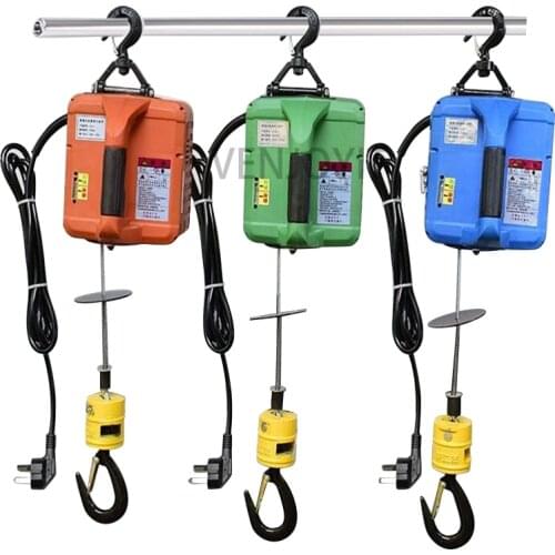 500KG 7.6M Portable electric winch hand winch traction block electric steel wire rope lifting hoist towing rope