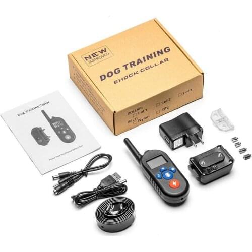 800M Waterproof Rechargeable Dog Trainer Bark Stopper Pet Dog Training Collar LCD Display Remote Electric Shock Anti-bark