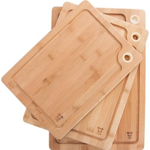 Bamboo wood cutting board with sink hanging hole chopping board thickening kitchen household fruit plate