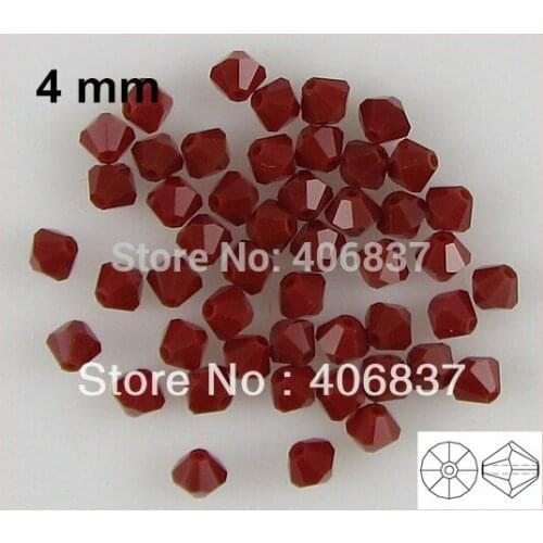 Free Shipping! 720pcs/Lot, Chinese Top Quality 4mm Red Coral Crystal Bicone Beads