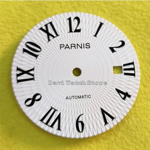 Parnis 31.5 White Black Arabic Numerals Watch Dial Fit miyota 8205 8215 821A mingzhu 2813 automatic Movement P906