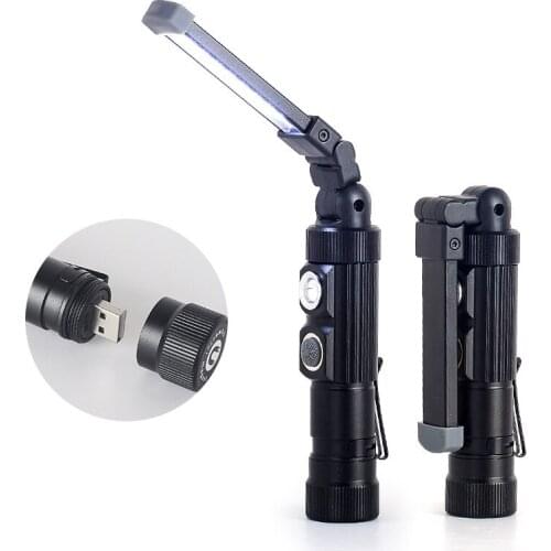 COB Folding Flashlight Outdoor Waterproof Emergency Car Inspection Light Glare Light SB Charging with Magnet Work Light