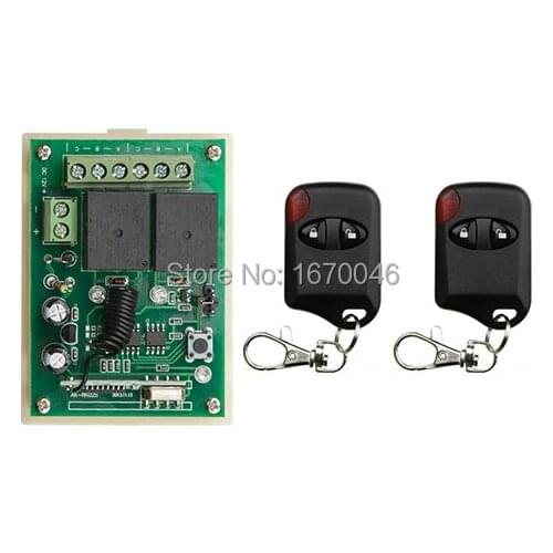 DC 12V 2CH RF Wireless Remote Control Switch System teleswitch 2 X Transmitter +1 X Receiver Learning code smart home z-wave