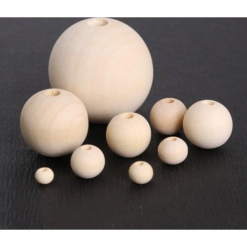 6-40mm Wood Spacer Beads Natural Color Round Eco-Friendly Loose Wooden Bead DIY for Jewelry Making Bracelet Accessories