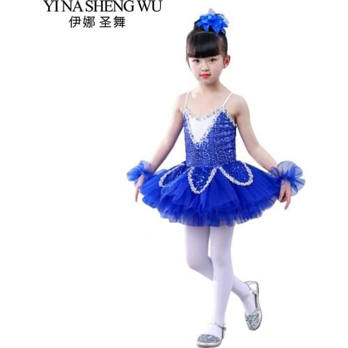 Childrens Ballet Tutu Skirt Child Sequin Strap Dance Practice Clothes Tutu Skirt Children Dance Performance/Practice Skirt New