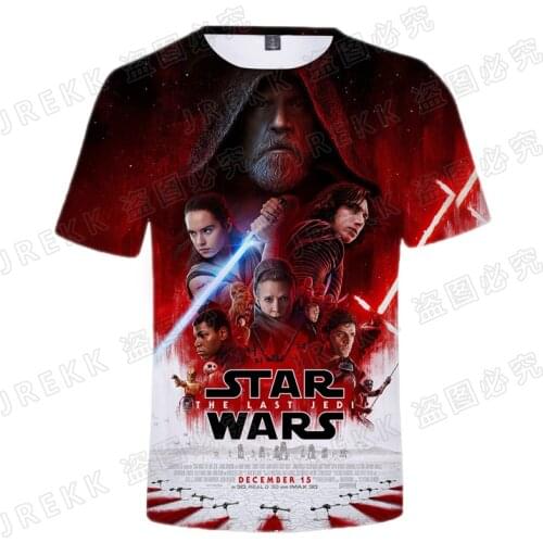 Disney Star Wars 3D Print T Shirt Men Women Children Casual Short Sleeve Streetwear Tops Boy Girl Kids Cool Short Sleeve Tee