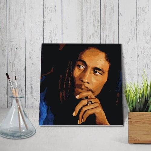Diy oil painting Bob Marley No Woman No Cry One Love Legend classical POP star poster vintage home decor paint by numbers