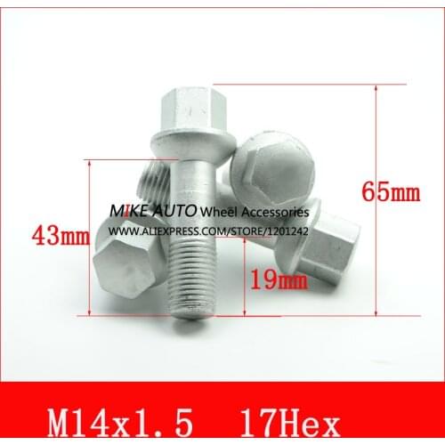 4PCS M14x1.5 OEM0009905307 wheel bolt Hex2/3" for the wheel/rims of Benz C series GLK350 GL