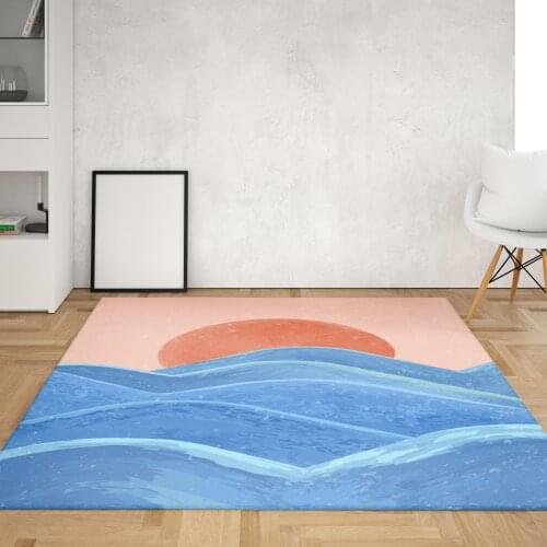 Ocean Sun Area Rugs Large European Style Home Kitchen Bedroom Bath Living Room Door Decor Anti Slip Floor Mat Carpet
