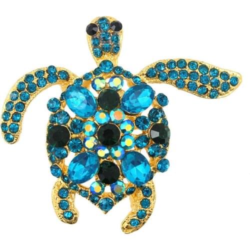 Beautiful Fashion personality Crystal Colorful Turtle Brooch Rhinestones Brooch Christams Gift